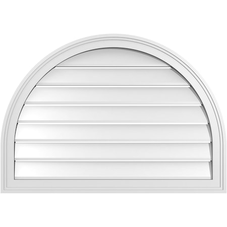 Ekena Millwork Round Top Surface Mount PVC Gable Vent: Functional, w/ 2"W x 1-1/2"P Brickmould Frame, 34"W x 24"H GVPRT34X2402SF
